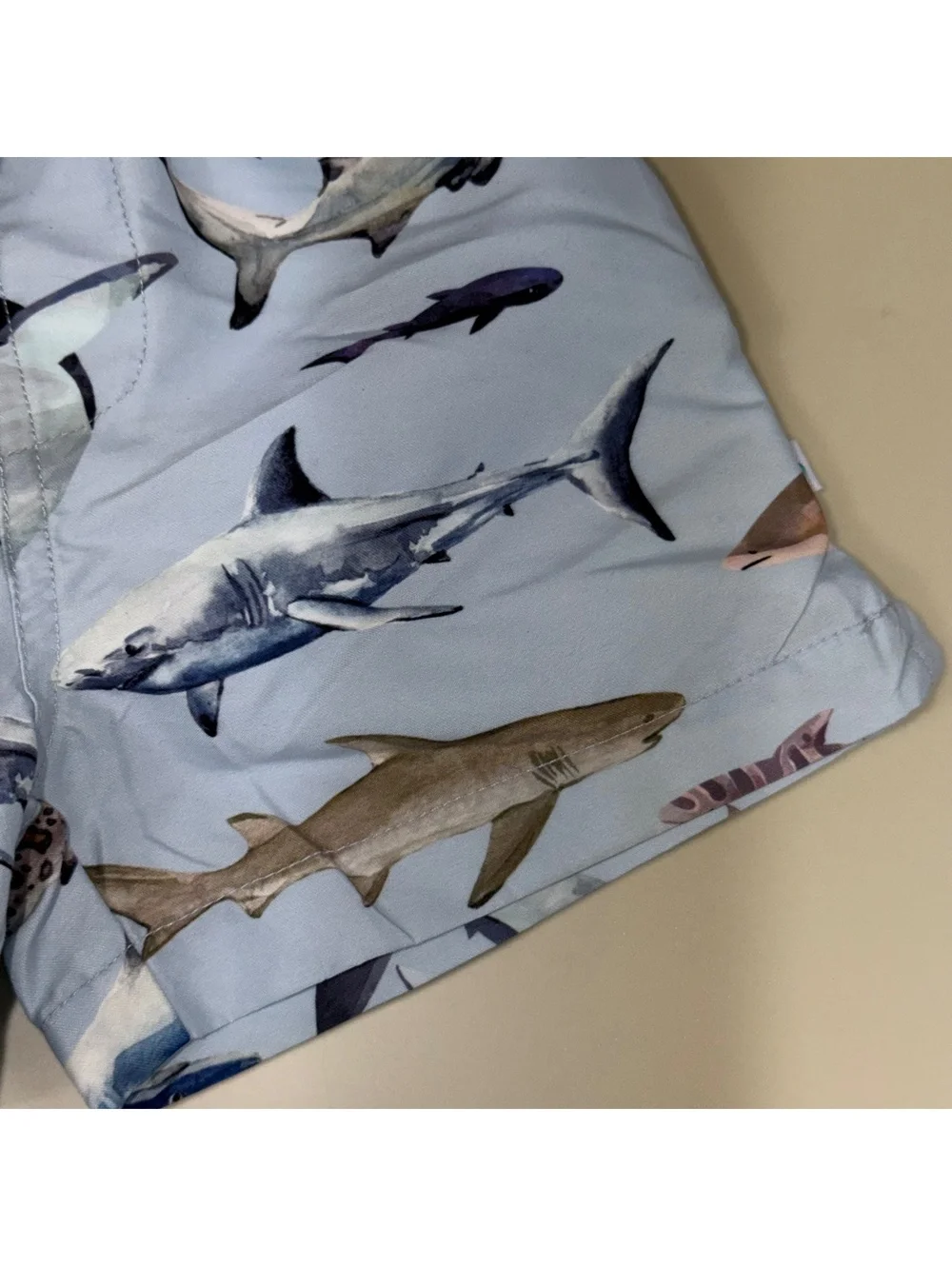 Posh Peanut Baby Shark Swim Trunks 6-12M Blue